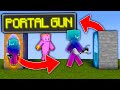 Minecraft Manhunt, But There Are Portal Guns...