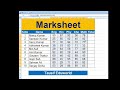 Marksheet for practice microsoftexcel formulainexcel by tausif shorts