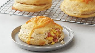 Freezer-Friendly Ham and Cheese Breakfast Biscuit Bombs | Pillsbury Recipe