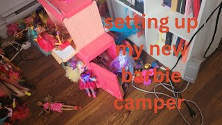 Setting up my new barbie camper I just got!!
