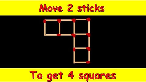 Move 2 Sticks To Get 4 Squares || Matchstick Puzzles