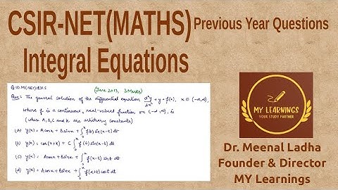 Solution of corresponding differential equation via integral equation, UGC NET (Q.ID.M(NET)IE31S)