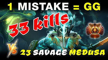 7.28C Dota 2 Juggernaut SCEPTER + SWIFT BLINK . 33KILLS VS 23SAVAGE Medusa.1 Mistake = GG