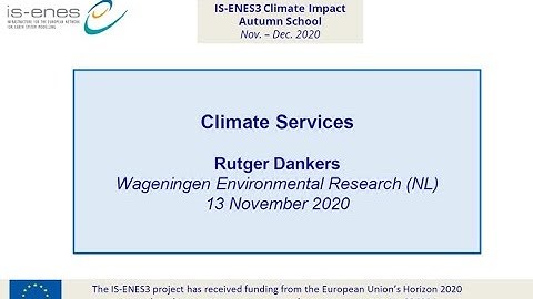 IS-ENES3 Impact School - Climate Services