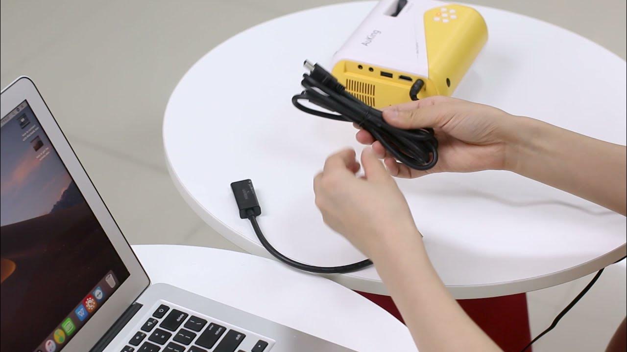 How to connect AuKing mini projector to MacBook through mini