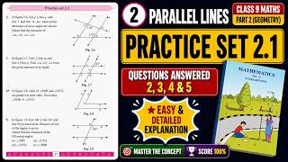 Practice Set 2.1| Class 9 | Chapter 2 Parallel Lines | Maths part 2 | Geometry | Maharashtra Board