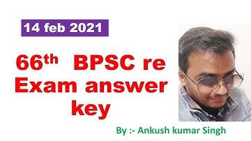 66th BPSC re exam answer key