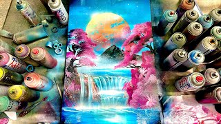 ADVANCED TUTORIAL - Cherry trees by Waterfalls - SPRAY PAINT ART by Skech by Skech Art 936 views 3 hours ago 14 minutes, 40 seconds