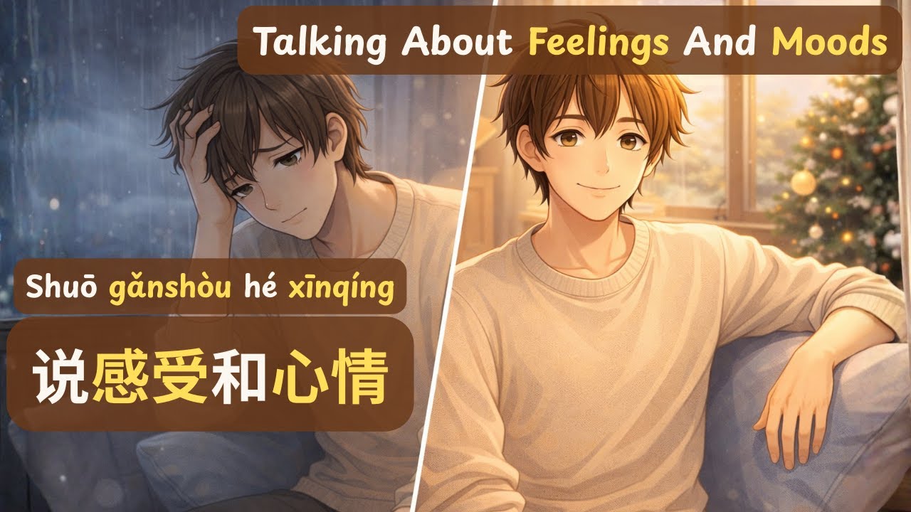 Easy Chinese Listening Practice | Talking About Feelings And Moods | 说感受和心情 |Shuō gǎnshòu hé xīnqíng