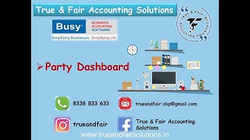 37. How to set Party Dashboard in Busy Accounting Software | 8338 833 633 | T&F