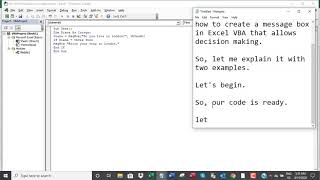 Create message box that allows decision-making in Excel VBA