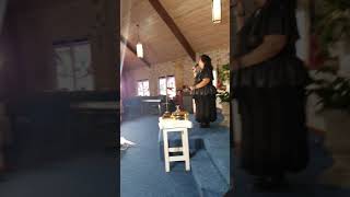 Evangelist Tracy Wright in Praise and Worship