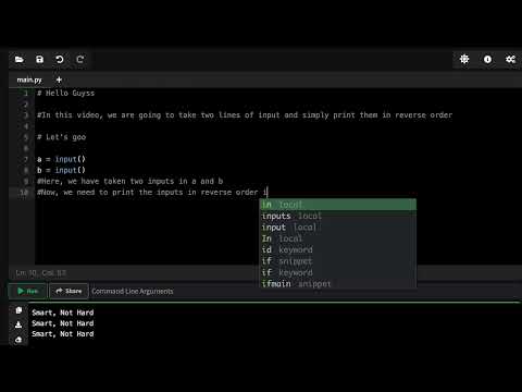 Print in Reverse Order Program - Python
