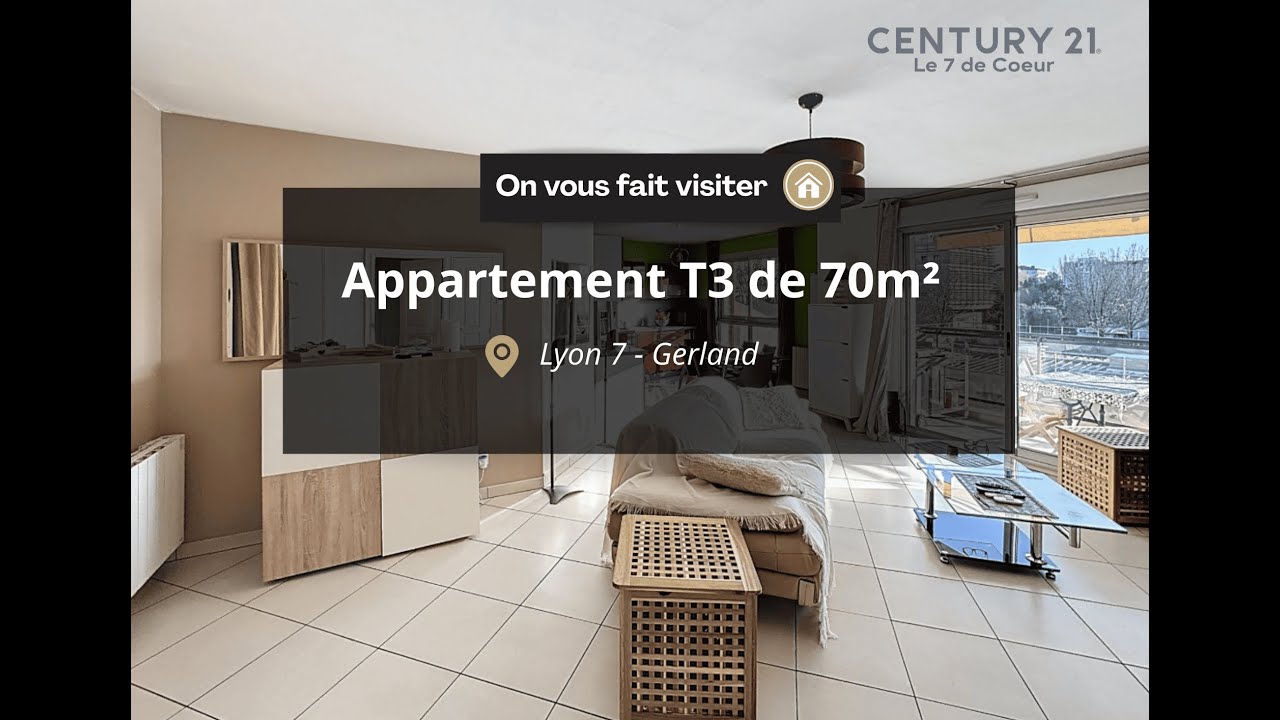 Visite d'un appartement T3 de 70m² - Lyon 7 | Century 21 Le 7 de Cœur