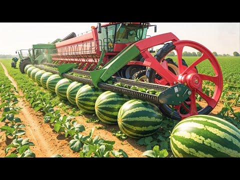 لن تصدق كيف يتم حصاد ملايين الأطنان من البطيخ في أمريكا مشاهد مذهلة