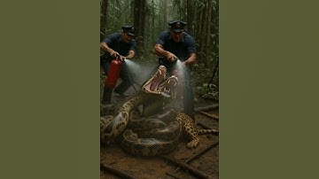 Police Officer 👮‍♂️ Spraying Python 🐍 with Fire Extinguisher 🔥 😱信じられない！#shorts #police #python