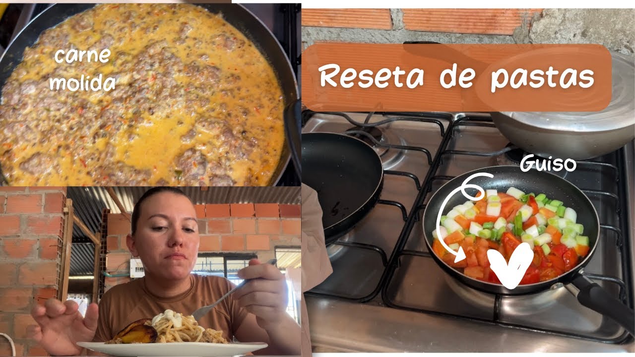 HACIENDO ALMUERZO( pastas con carne molida)