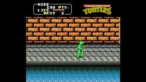 Teenage Mutant Ninja Turtles II - The Arcade Game (NES) Scene 2-1 Walkthrough
