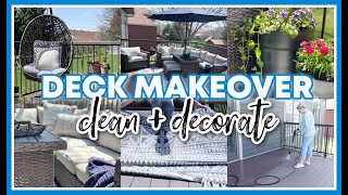 DECK MAKEOVER | PATIO CLEAN \& DECORATE WITH ME 2022!