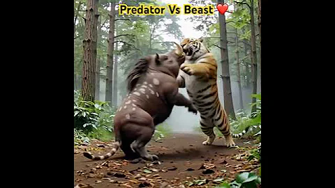 Tiger Goes Wild! Epic Clash with Giant Wild Boar 🐅🐗❤️#shorts #tiger