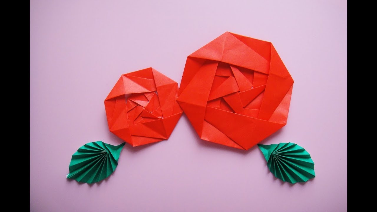 折り紙 ローズ バラ の簡単な折り方 Origami Paper Easy Roses Youtube