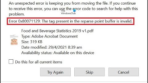 Fix Error 0x80071129 The Tag Present In The Reparse Point Buffer Is Invalid OneDrive
