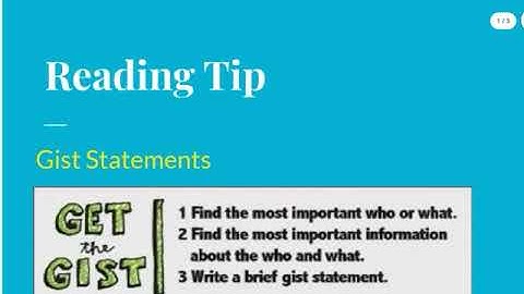 Gist Statement Mini Lesson