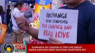 Sona Kumpanya Ng Condom At Pro-Life Group, Kanya-Kanyang Gimik Nong Valentines Day