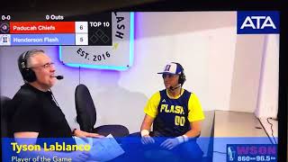 Tyson LeBlanc Henderson Flash Player of Game!