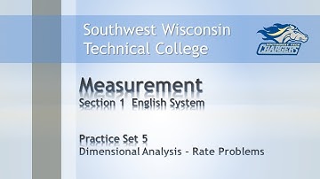 College Math – Measurement Chapter Practice Set 5, “Dimensional Analysis – Rate Problems”.