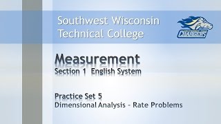 College Math – Measurement Chapter Practice Set 5, “Dimensional Analysis – Rate Problems”.