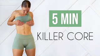 5 MIN TOTAL CORE BURN WORKOUT (No Equipment)