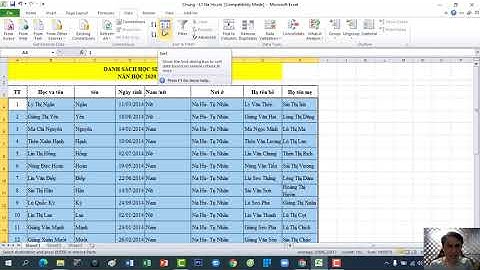 Cách Sắp Xếp Tên Theo abc Trong Excel 2010 Và Các Phiên Bản Khác