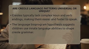 Are Creole Language Patterns Universal Or Unique? - Anthropology Insights