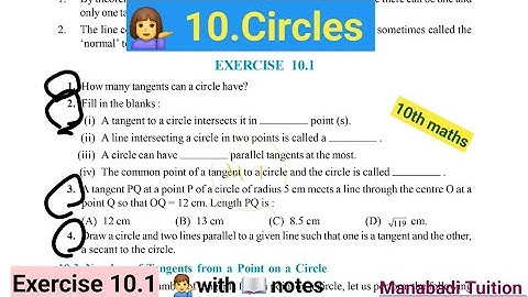 10th class math| Chapter 10| 🤷‍♂️Circles| 💁‍♀️Exercise 10.1|CBSE|NCERT|With notes|