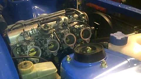 Datsun 1200 running 4AGE 20V firing up for the first time.