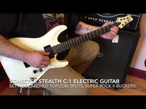 Schecter Stealth C-1 Satin White Electric Guitar
