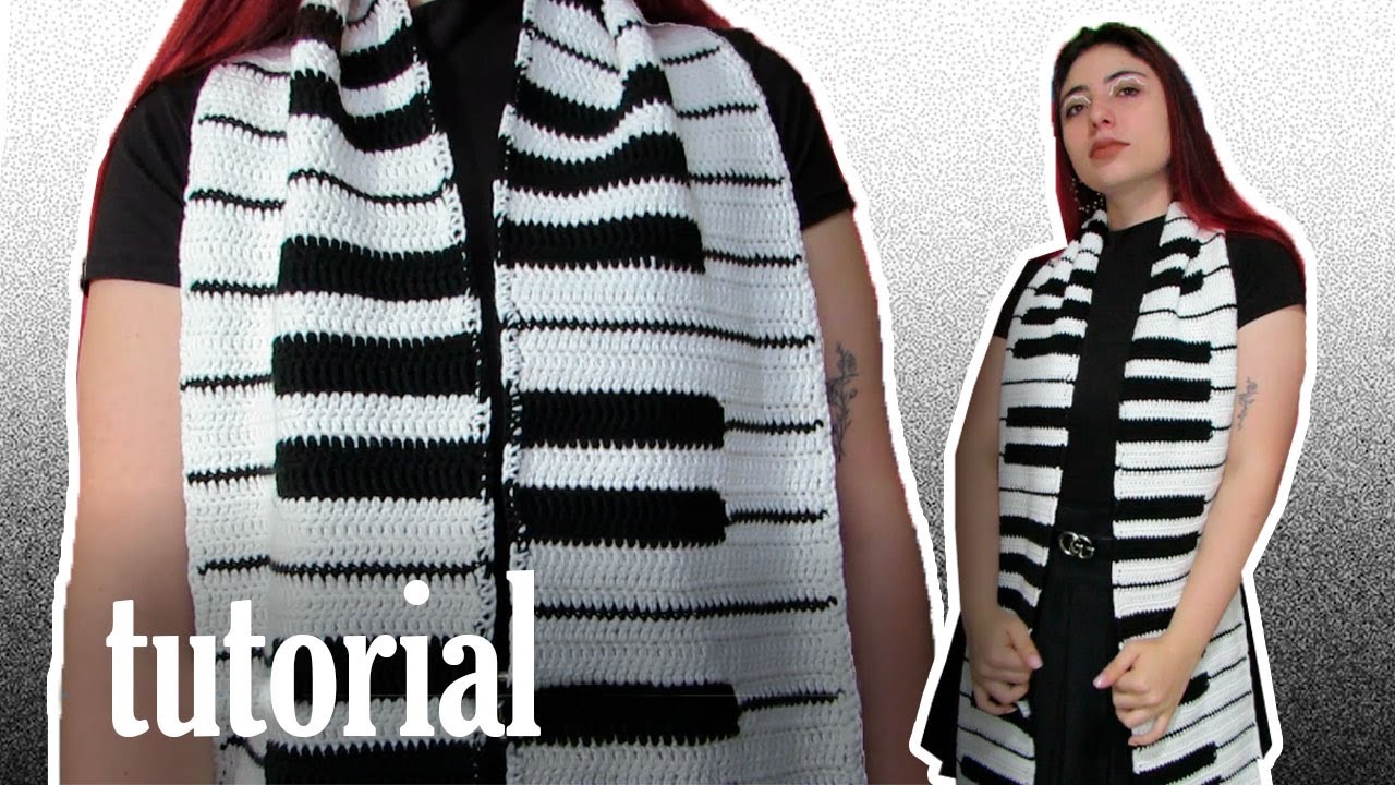 Bufanda de piano a crochet - Tutorial paso a paso