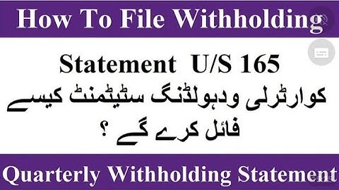 How to File Withholding Tax Statement Quarterly | FBR | IRIS