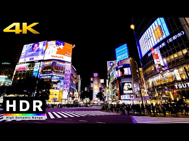 【4K HDR】Night Walk in Tokyo Shibuya (東京散歩) class=