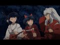 Yashahime inuyasha and his wife kagome with their daughter moroha in a cute soft moment