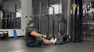 Seated on Floor Wide Grip Cable Row