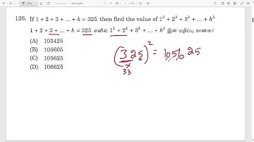 If 1 + 2 + 3 +...+k=325 then find the value of 1 ^ 3 + 2 ^ 3 + 3 ^ 3 +...+k^ 3 =?