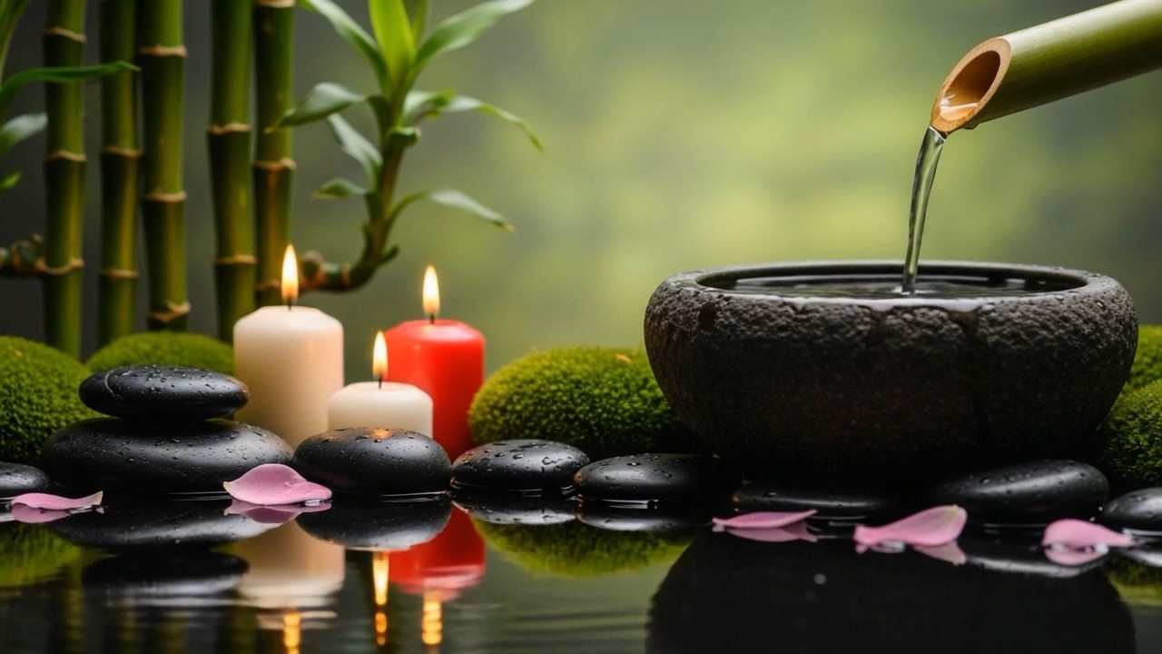 Relaxing Piano Music Bamboo Water Fountain, Sleep Music, Relaxing Music, Meditation Music