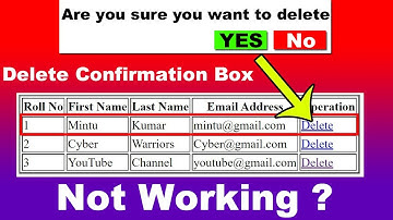 PHP Delete JavaScript Confirmation box not working, cyber warriors