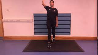 Split Stance Kettlebell Overhead Press   Frontal Aspect
