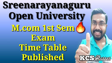 SGOU M.com 1st Semester Exam Time Table Published|KCS Open University