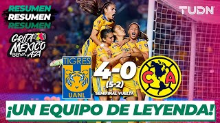 Resumen y goles | Tigres 4(5)-(2)0 América | Grita México BBVA Femenil AP2021 Semis vuelta| TUDN