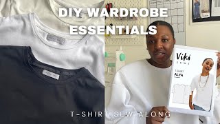 BASIC T-SHIRT SEW ALONG || DIY WARDROBE ESSENTIALS - CAN I MAKE IT IN AN HOUR?? #wardrobeessentials