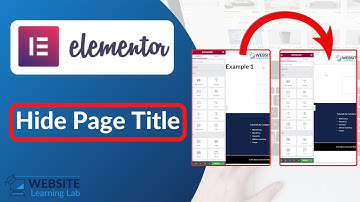 Hide Page Title With Elementor For WordPress Website